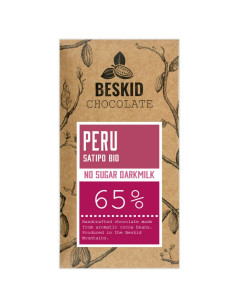Czekolada Ciemna-Mleczna Peru 65% Bez Cukru 60g BESKID