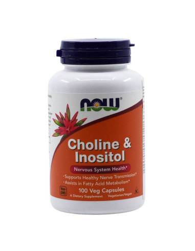 Choline i inositol/cholina i inozytol - 500 mg - 100 kapsułek wegańskich - NOW Foods