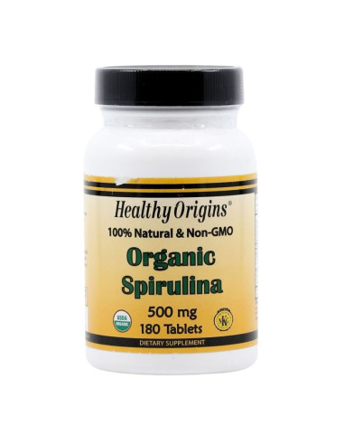 Healthy Origins Organiczna Spirulina - 180 tabletek