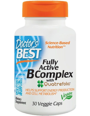 Fully Active B-Complex with Quatrefolic - 30 vcaps - Doctor's Best