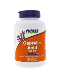 Caprylic Acid/kwas kaprylowy 600mg - 100 kapsułek Now Foods