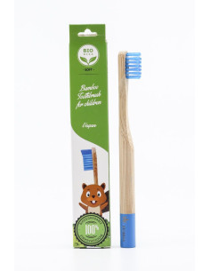 Bambusowa, wegańska szczoteczka do zębów dla dzieci - miękka - niebieska - Biomika