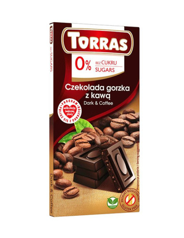 Czekolada Gorzka z Kawą bezgl. bez cukru 75g TORRAS