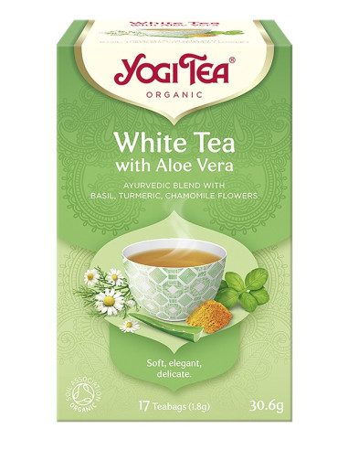 Herbata BIAŁA Z ALOESEM White with aloe vera Yogi Tea BIO