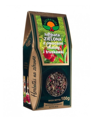 Herbata zielona z owocami maliny i truskawki 100g NATURA WITA