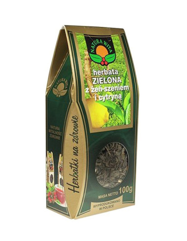 Herbata zielona z żeń-szeniem i cytryną 100g NATURA WITA