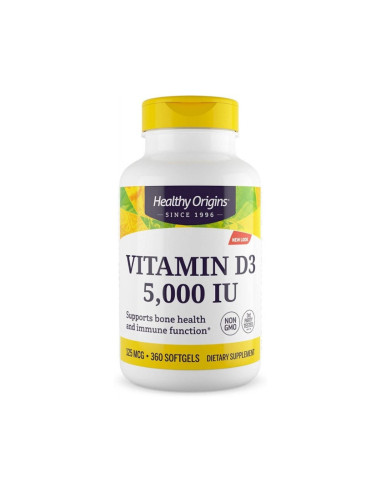 Healthy Origins Witamina D3 5000 IU - 360 kapsułek