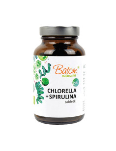 Chlorella + spirulina BIO 300 tabletek 120g BATOM