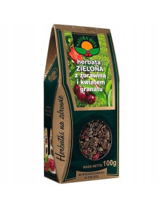 Herbata zielona z żurawiną i kwiatem granatu 100g NATURA WITA