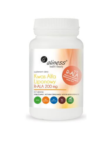 Kwas Alfa Liponowy R-ALA 200 mg 60 tabletek Aliness