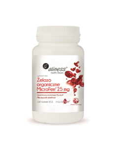 Żelazo organiczne MicroFerr 25 mg 100 tabletek Aliness