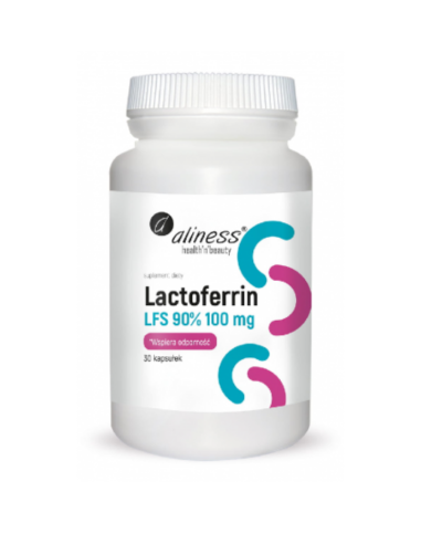 Lactoferrin Laktoferyna LFS 90% 100mg 30 kapsułek ALINESS