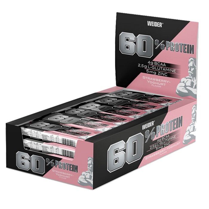 052600977bc4f3ed63fdb014b90dbcd5_1-1.jpg 60% Protein Bar, Strawberry-Yoghurt - 24 x 45g - obrazek 1