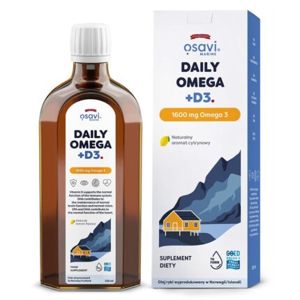 Daily Omega + D3 (Marine), 1600mg Omega 3 (Cytryna) - 250 ml.