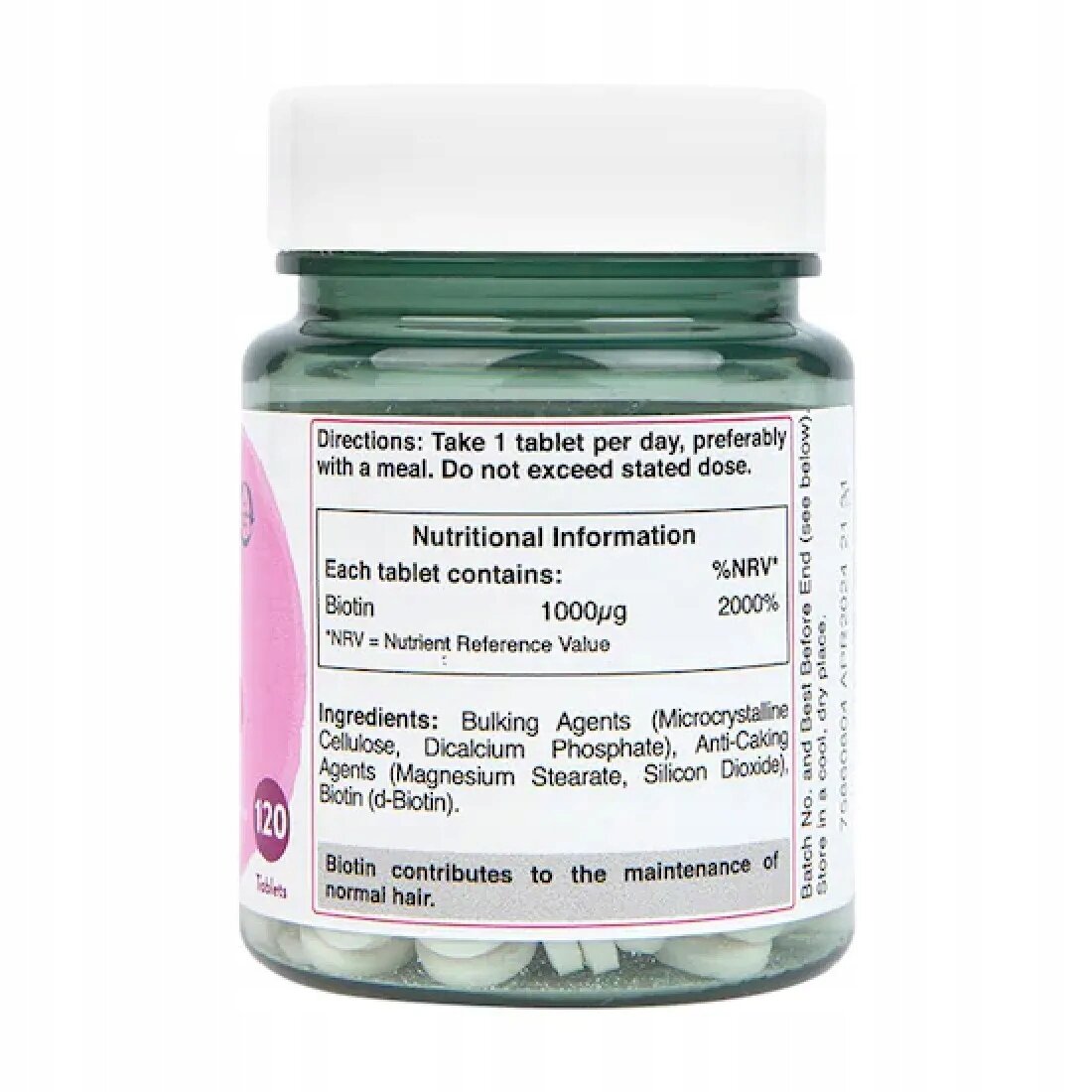 0b2c2b14422c84afeb5e1fd8c182-1.jpg Biotin, 1000mcg - 120 tablets - obrazek 3