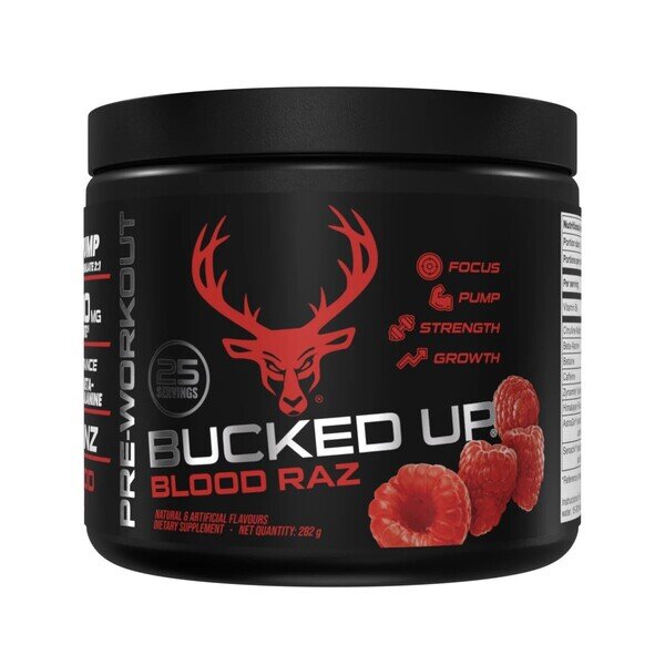 0b8da55b89f1cfe0d13334e85fa21358-1.jpg Bucked Up Pre-Workout, Blood Raz - 282 grams - obrazek 1