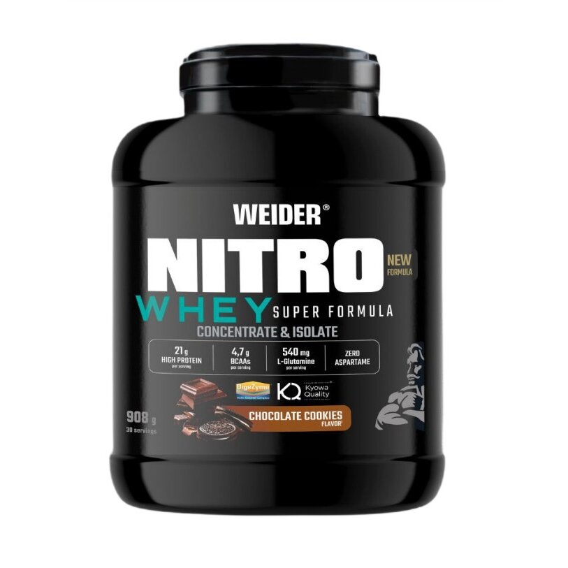 13c932f1252b741a3c7579ee1b8e1f96-1.jpg Nitro Whey Super Formula, Chocolate Cookies - 908 grams - obrazek 1