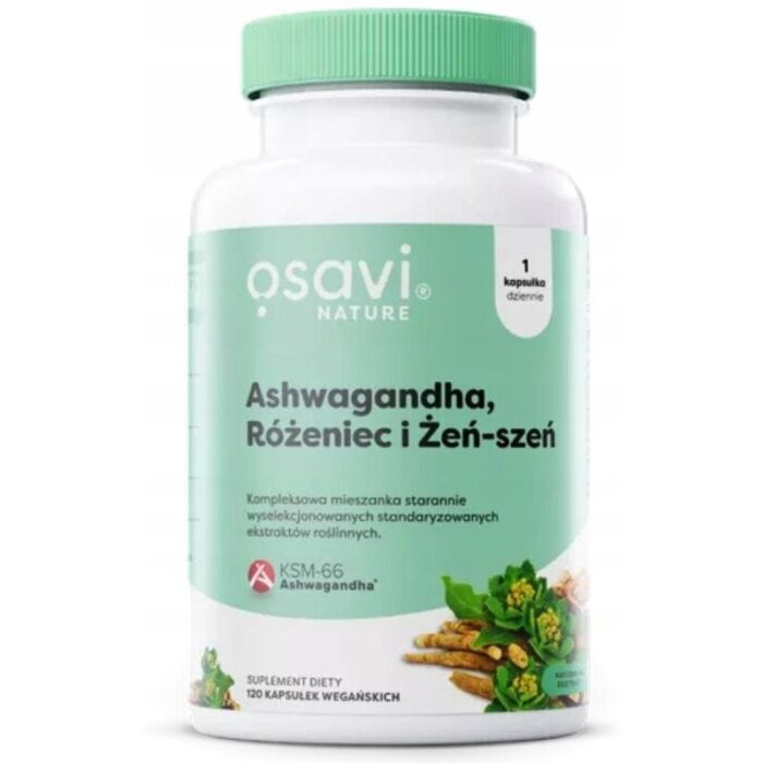 Ashwagandha + Różeniec i Żeń-szeń - 120 vegan caps - obrazek 1