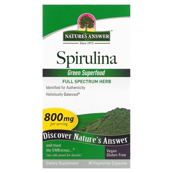 225eb61dd325d01774f6cc56fff7bd13-1.jpg Spirulina, 800mg - 90 vcaps - obrazek 1