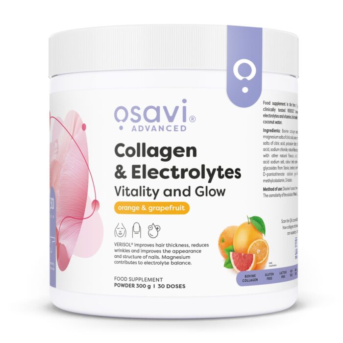 Collagen Electrolytes Vitality and Glow, Orange & Grapefruit - 300 grams - obrazek 1