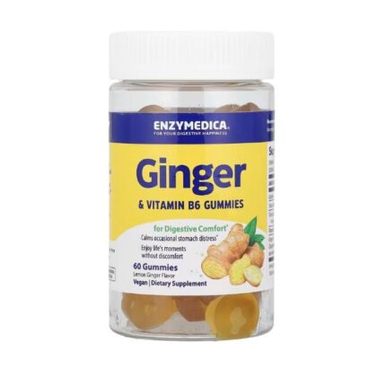 Ginger & Vitamin B6 Gummies, Lemon Ginger - 60 gummies