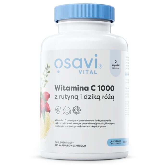 Witamina C1000 z Rutyną i Dziką Różą - 120 vegan caps - obrazek 2