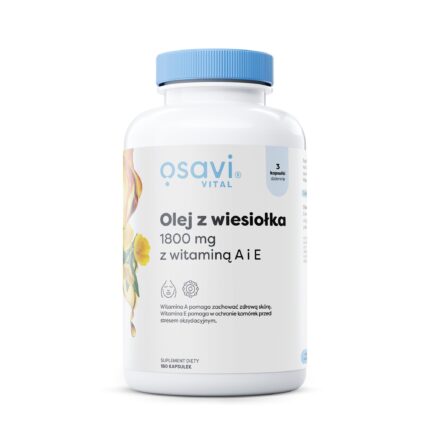 Olej z Wiesiołka z Witaminą A i E, 1800mg - 180 softgels