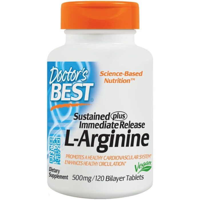 L-Arginine - Sustained + Immediate Release, 500mg - 120 tablets - obrazek 1