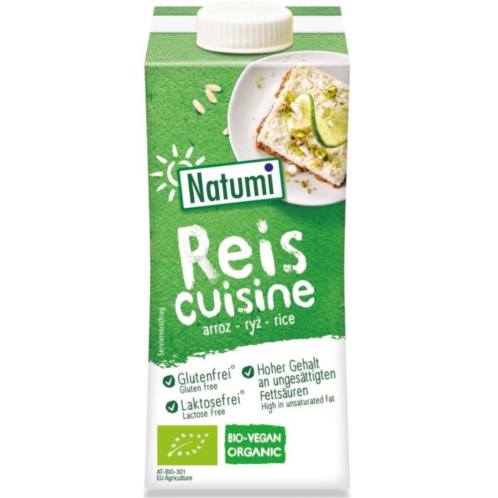 KREM RYŻOWY DO GOTOWANIA I PIECZENIA BEZ DODATKU CUKRÓW BEZGLUTENOWY BIO 200 ml - NATUMI - obrazek 1