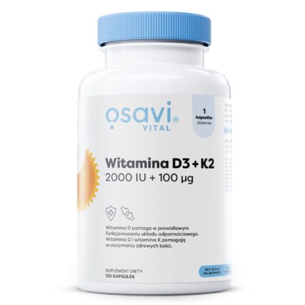 Witamina D3 + K2, 2000IU + 100mcg - 120 softgels