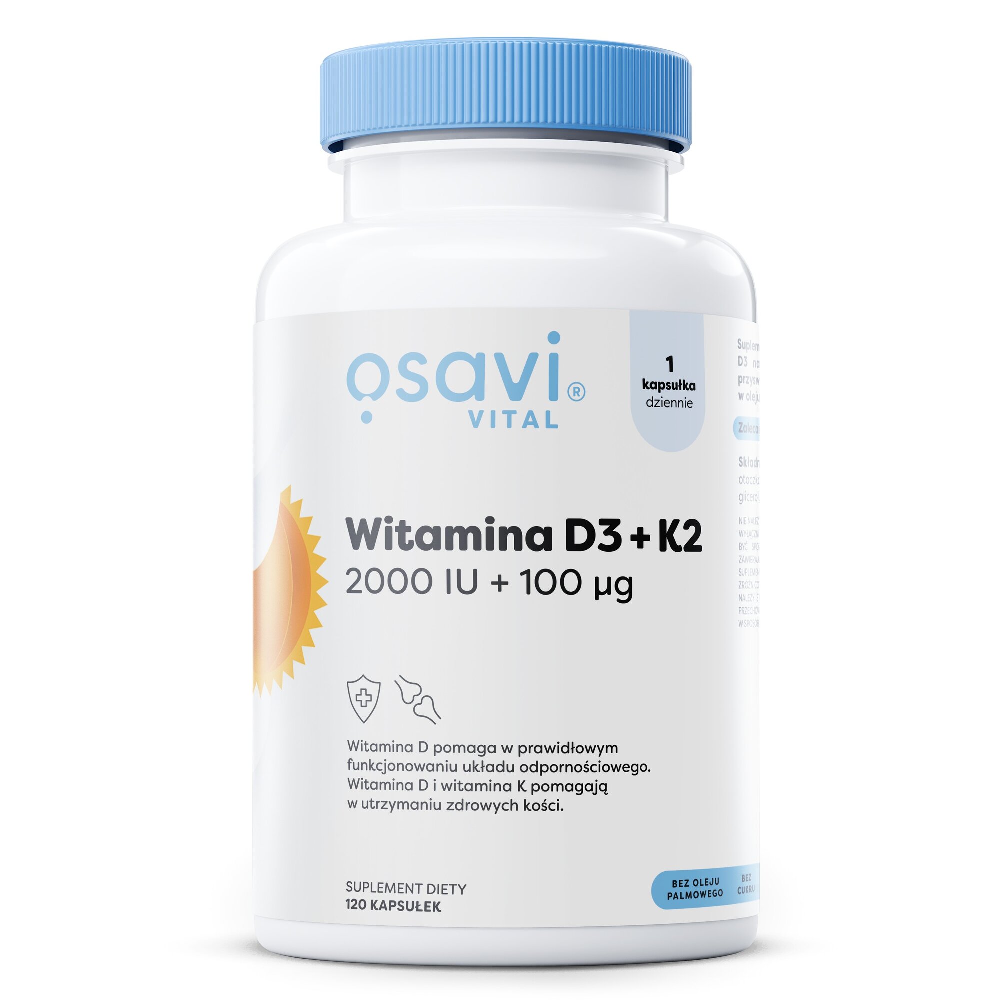 41b0bab7a86019913c9609730604d5b2_1-1.jpg Witamina D3 + K2, 2000IU + 100mcg - 120 softgels - obrazek 1