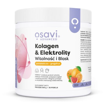 Kolagen Elektrolity Witalność i Blask, Pomarańcza & Grejpfrut - 300 grams