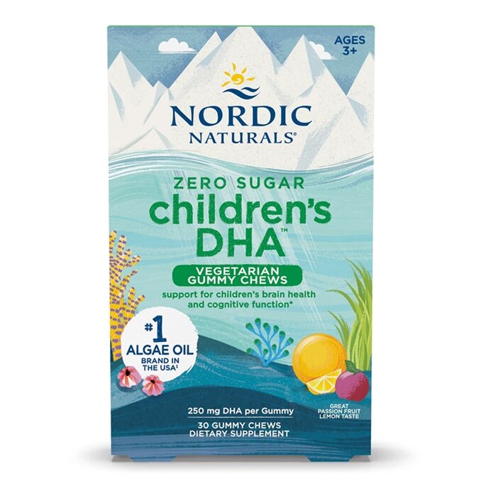 46e040196d19308fa7955b2abfe7453a-1.jpg Children's DHA Vegetarian Gummy Chews, 250mg Passion Fruit Lemon - 30 gummies - obrazek 1