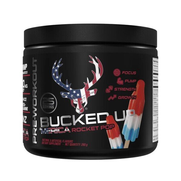 4913a0031d0a579c4a86bdeeb7cc8790-1.jpg Bucked Up Pre-Workout, Rocket Pop - 280 grams - obrazek 1