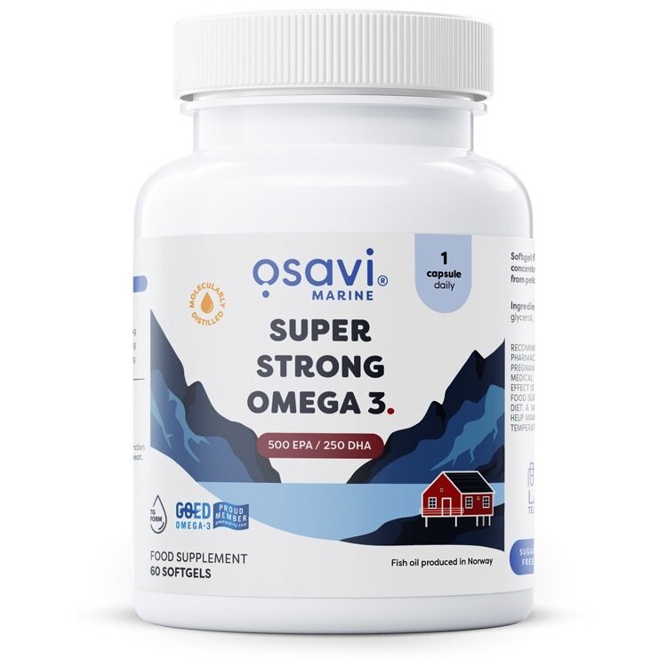 497b5ddf393dcd6a41d3e691abb570a8-1.jpg Super Strong Omega 3, 500 EPA / 250 DHA - 60 softgels - obrazek 1