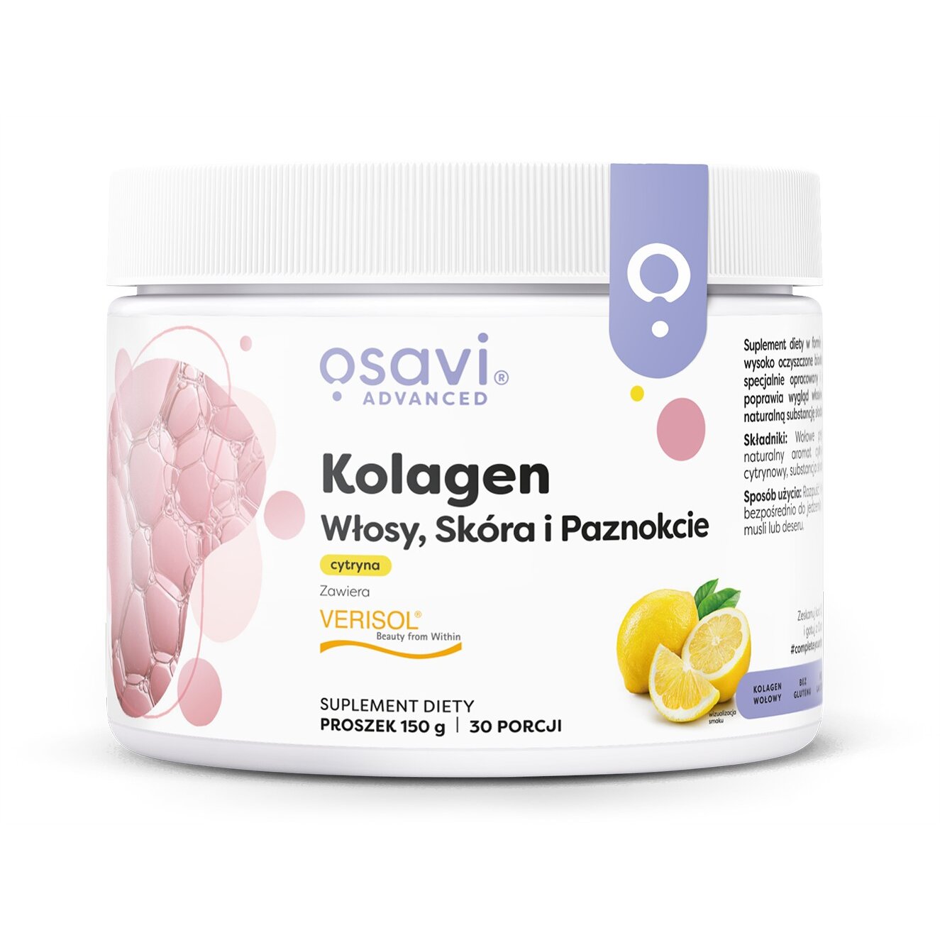 4a5ad12536c0e8d5fbf1746324583b31-1.jpg Kolagen (Włosy Skóra i Paznokcie), Cytryna - 150 grams - obrazek 1
