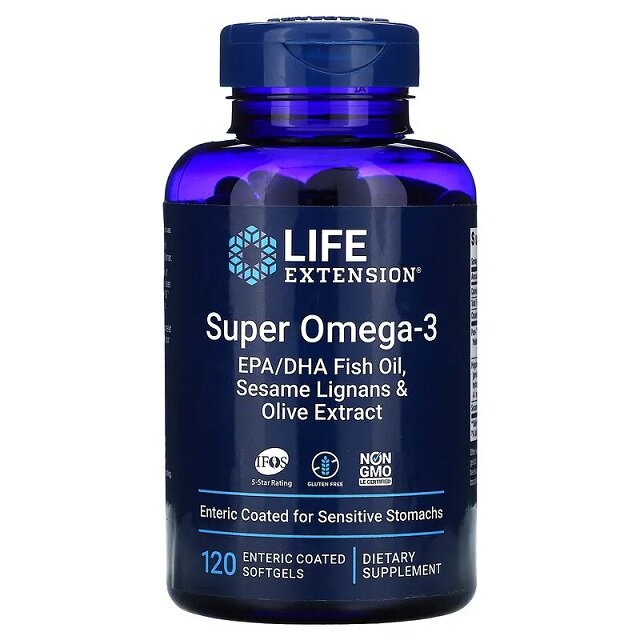 4b6475ee357594d331769fe6ab7b9ed8-1.jpg Super Omega-3 EPA/DHA with Sesame Lignans & Olive Extract - 120 enteric coated softgels - obrazek 1