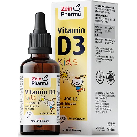 4c273124a8daa81451420a771c189477-1.jpg Vitamin D3 Drops For Kids, 400IU - 10 ml. - obrazek 1