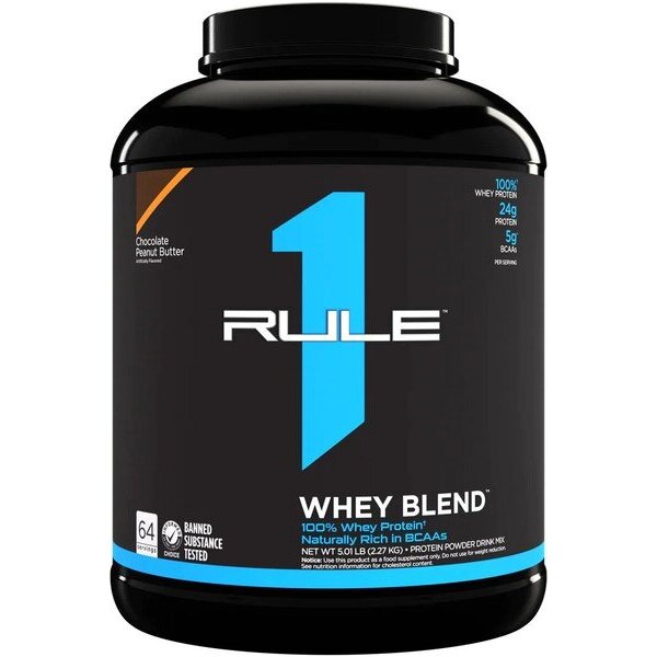 57c7d3d7dc13eee312d168fa920e0438-1.jpg R1 Whey Blend, Chocolate Peanut Butter - 2270 grams - obrazek 1