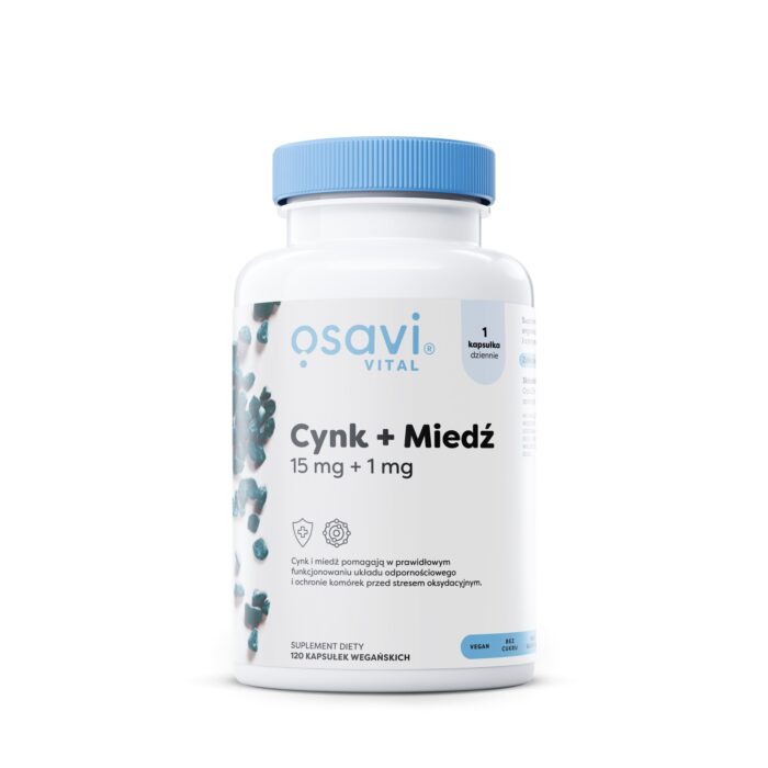 Cynk + Miedź, 15mg + 1mg - 120 vegan caps - obrazek 1