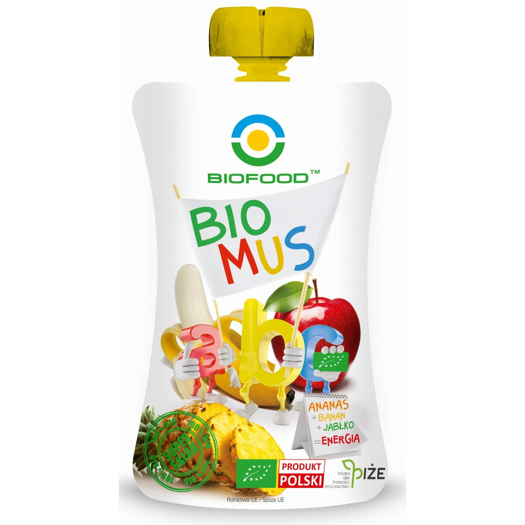 5902693121190-1.jpg Mus owocowy ananas / banan / jabłko bez cukru 120g BIOFOOD BIO - obrazek 1