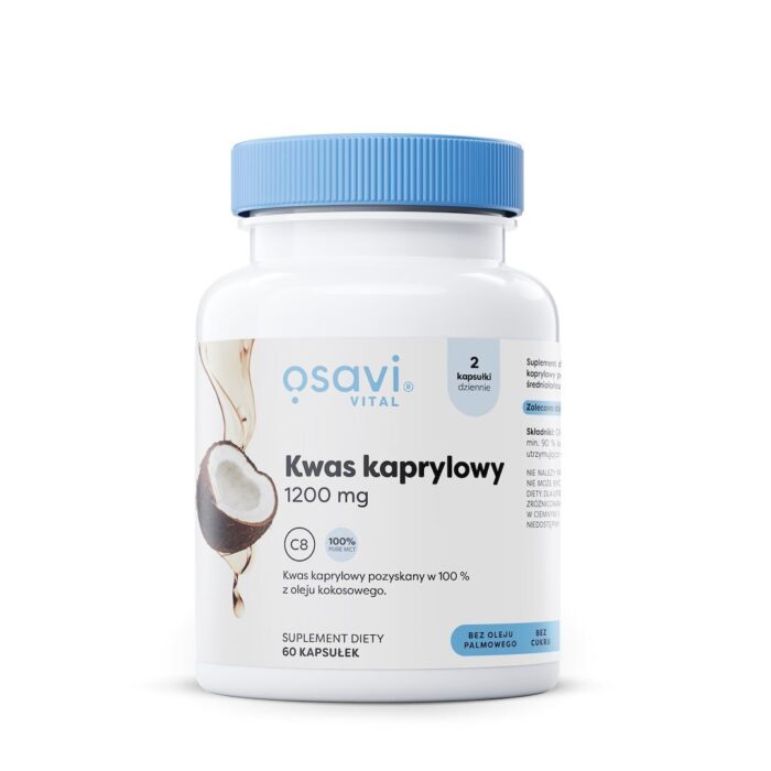KWAS KAPRYLOWY (600 mg) BEZGLUTENOWY 60 KAPSUŁEK - OSAVI - obrazek 1