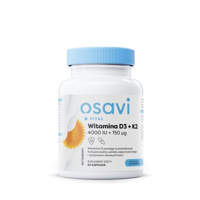 WITAMINA K2 + D3 BEZGLUTENOWA 60 KAPSUŁEK - OSAVI - obrazek 1