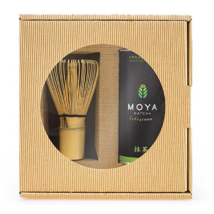 ZESTAW HERBATA ZIELONA MATCHA CODZIENNA JAPOŃSKA BIO 30 g & MIOTEŁKA BAMBUSOWA CHASEN - MOYA MATCHA - obrazek 1