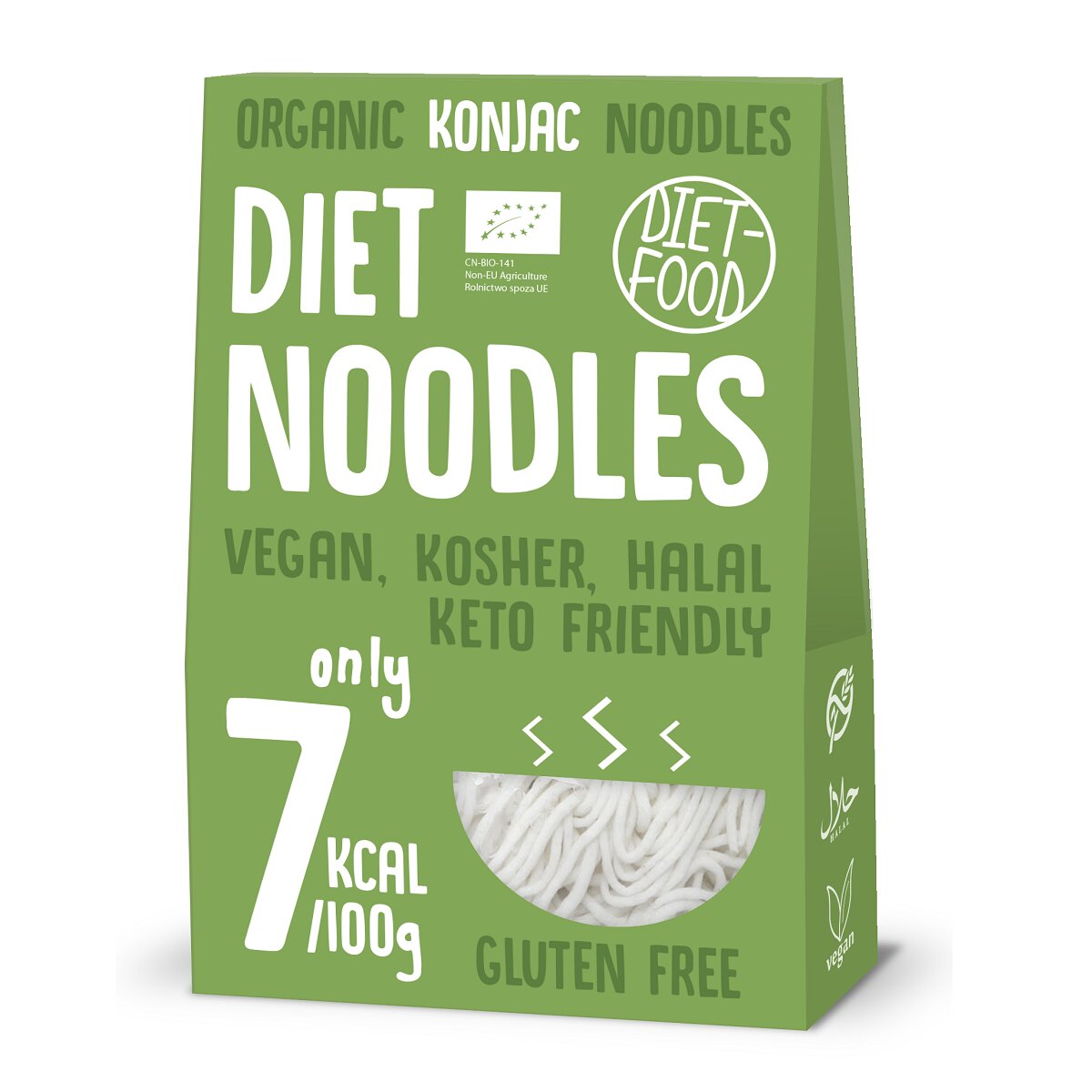 5906660508892-1.jpg MAKARON (KONJAC) NOODLE BEZGLUTENOWY BIO 385 g (300 g) - DIET-FOOD - obrazek 1