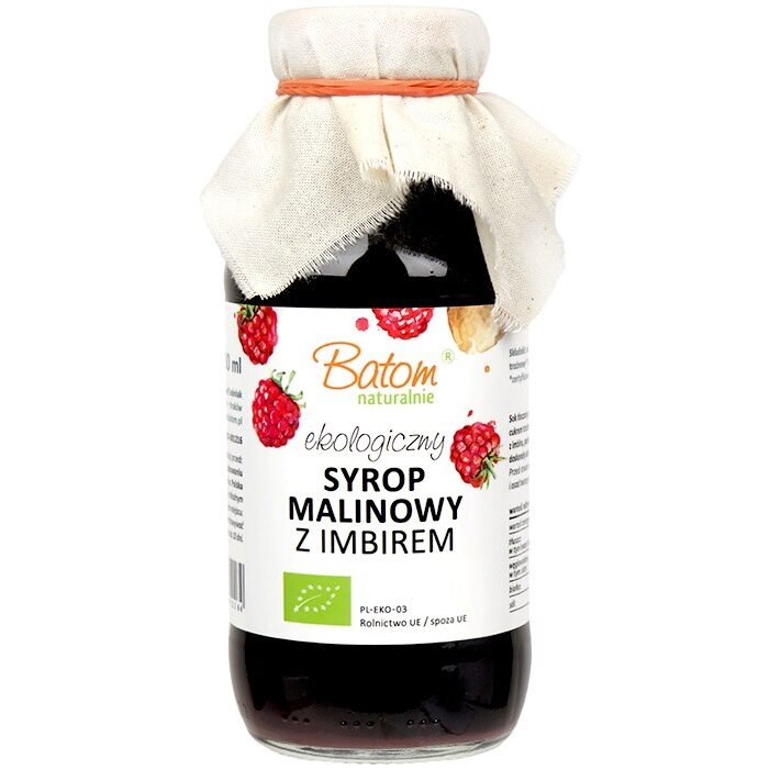 5907709952164-1.jpg SYROP MALINOWY Z IMBIREM BIO 330 ml - BATOM - obrazek 1
