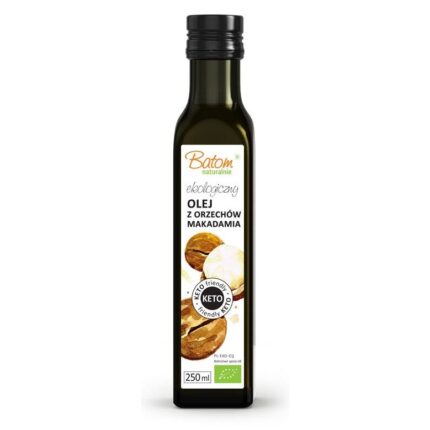 OLEJ Z ORZECHÓW MACADAMIA TŁOCZONY NA ZIMNO KETO BIO 250 ml - BATOM