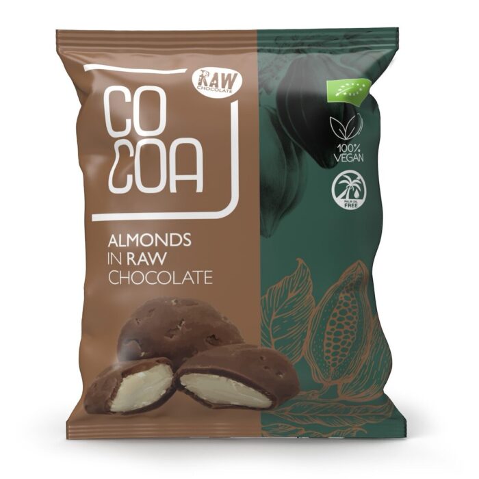 MIGDAŁY W CZEKOLADZIE SUROWEJ BIO 70 g - COCOA - obrazek 1