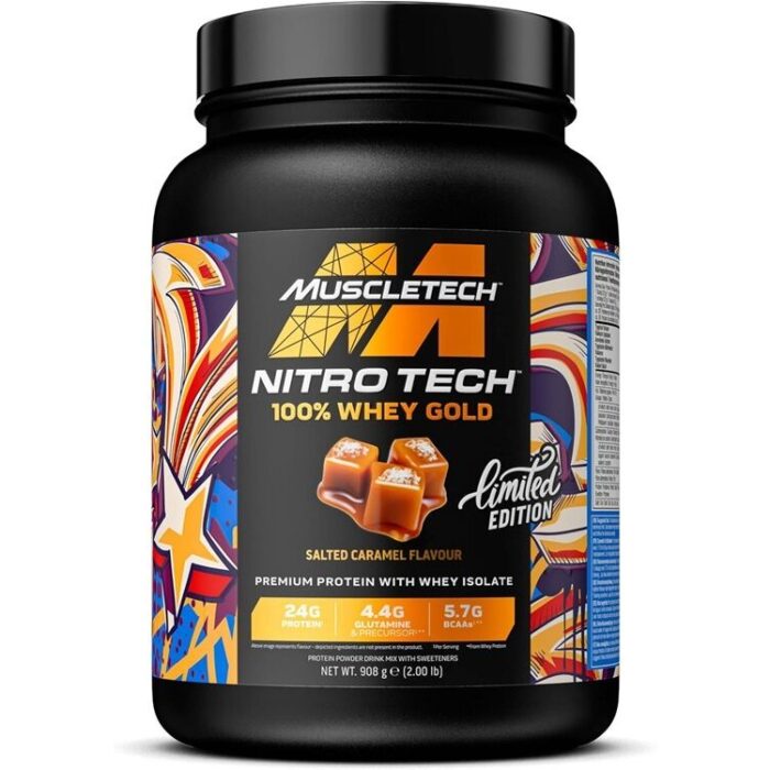 Nitro-Tech 100% Whey Gold, Salted Caramel - 908 grams - obrazek 1