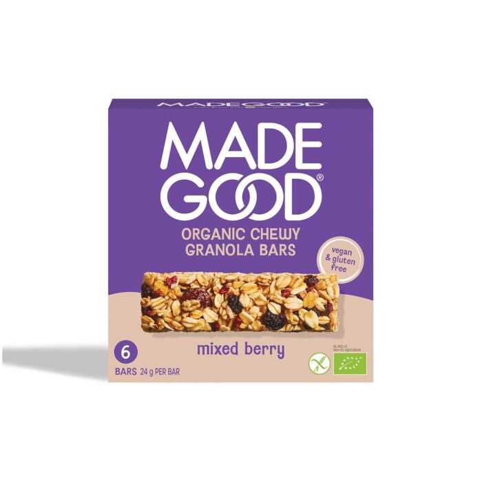 Batoniki granola z czerwonymi owocami bezglutenowe 6 x 24g MADEGOOD BIO - obrazek 1